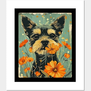 Yorkshire Terrier dog Flowers Photo Art Design For Dog Onwer Posters and Art